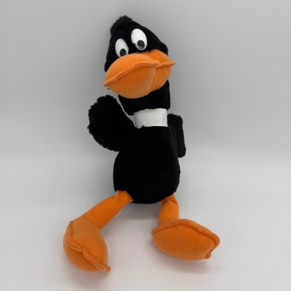 Daffy Duck 9" Plush Toy Warner Bros 1993 Looney Tunes Black Orange Vintage - Picture 2 of 5